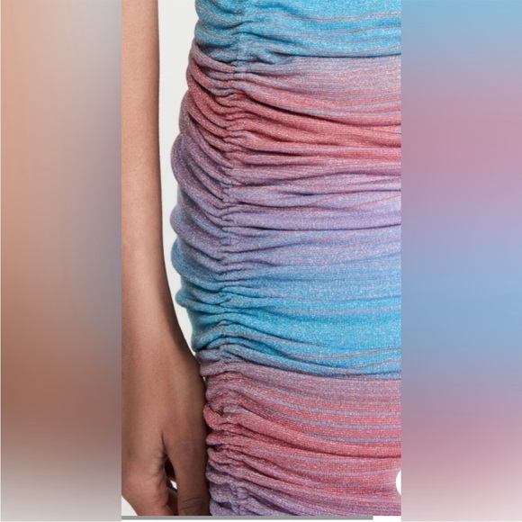 Le Superbe Baccara Ruched Metallic Striped Tank Dress Size S - Picture 4 of 11